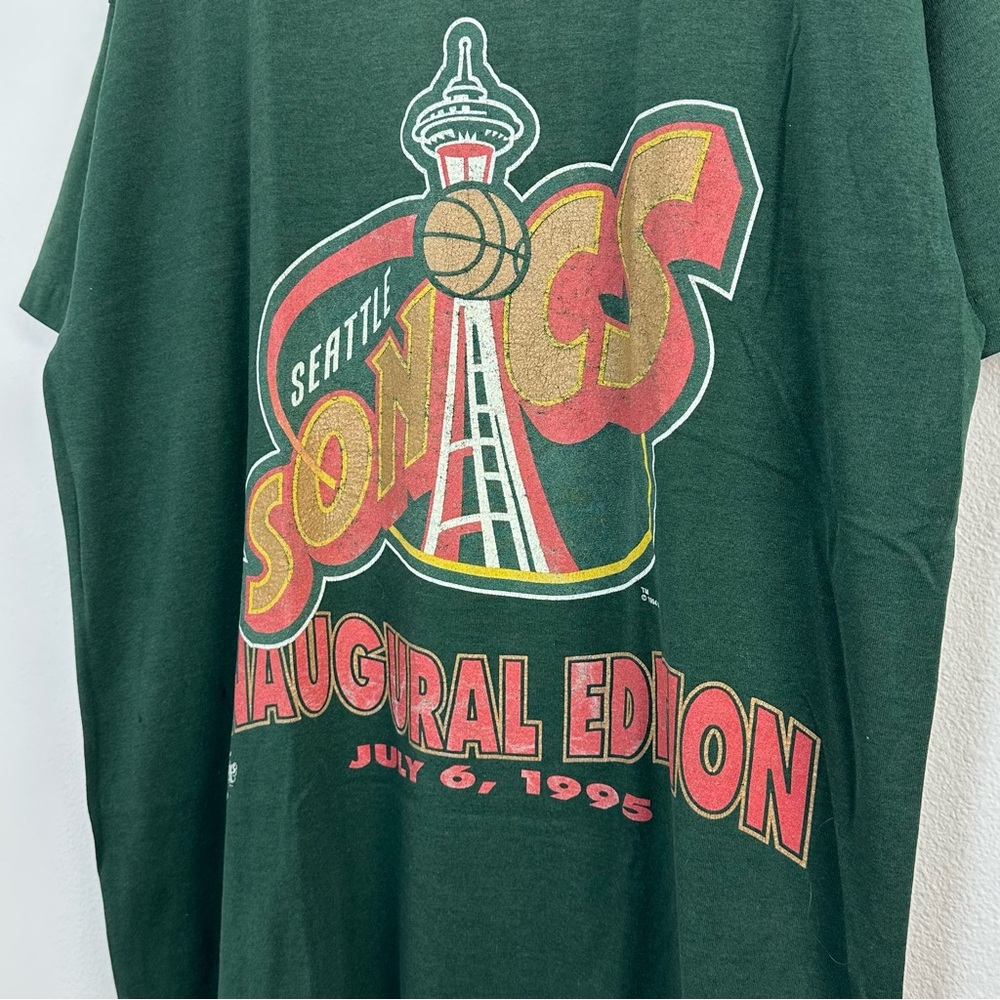 Vintage Seattle Sonics T Shirt XL 1995 Inaugural Edition Supersonics